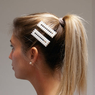 EUROSTIL – Pinça Dupla Dourada com Perolas 2un - 06939