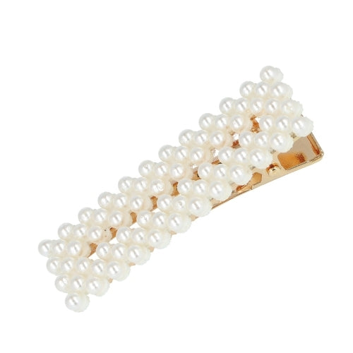 EUROSTIL – Pinça Dupla Dourada com Perolas 2un - 06939