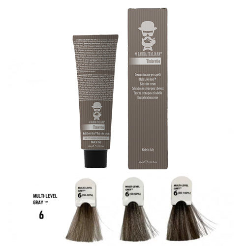 BARBA ITALIANA – TINTORETTO Cor Multi Level Grey Sem Amoniaco Nº6 60ml