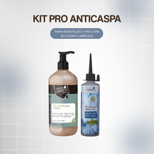 REAL NATURA - Kit Pro-Anticaspa - Shampoo 500ml + Tónico Capilar 70ml