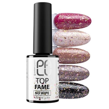 PALU – Top Coat Shine FAME Glitters Dourados e Rosa Dourados Sem Goma (No Wipe) 11ml