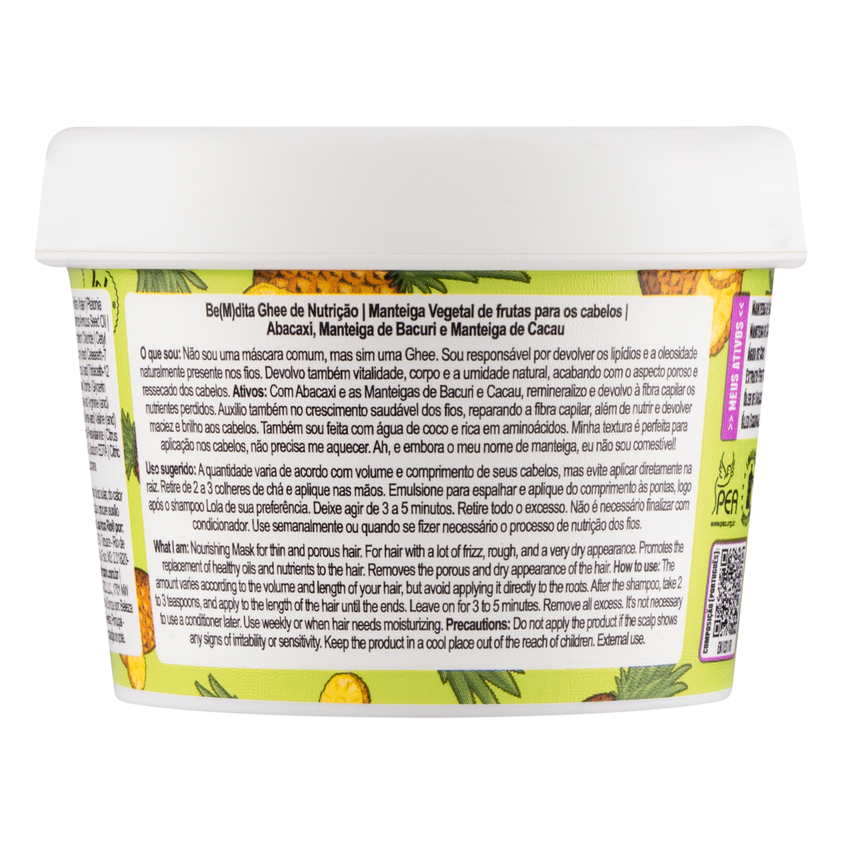 LOLA - Be(M)dita Ghee - Máscara Nutrição Abacaxi e Manteiga de Bacuri 100gr