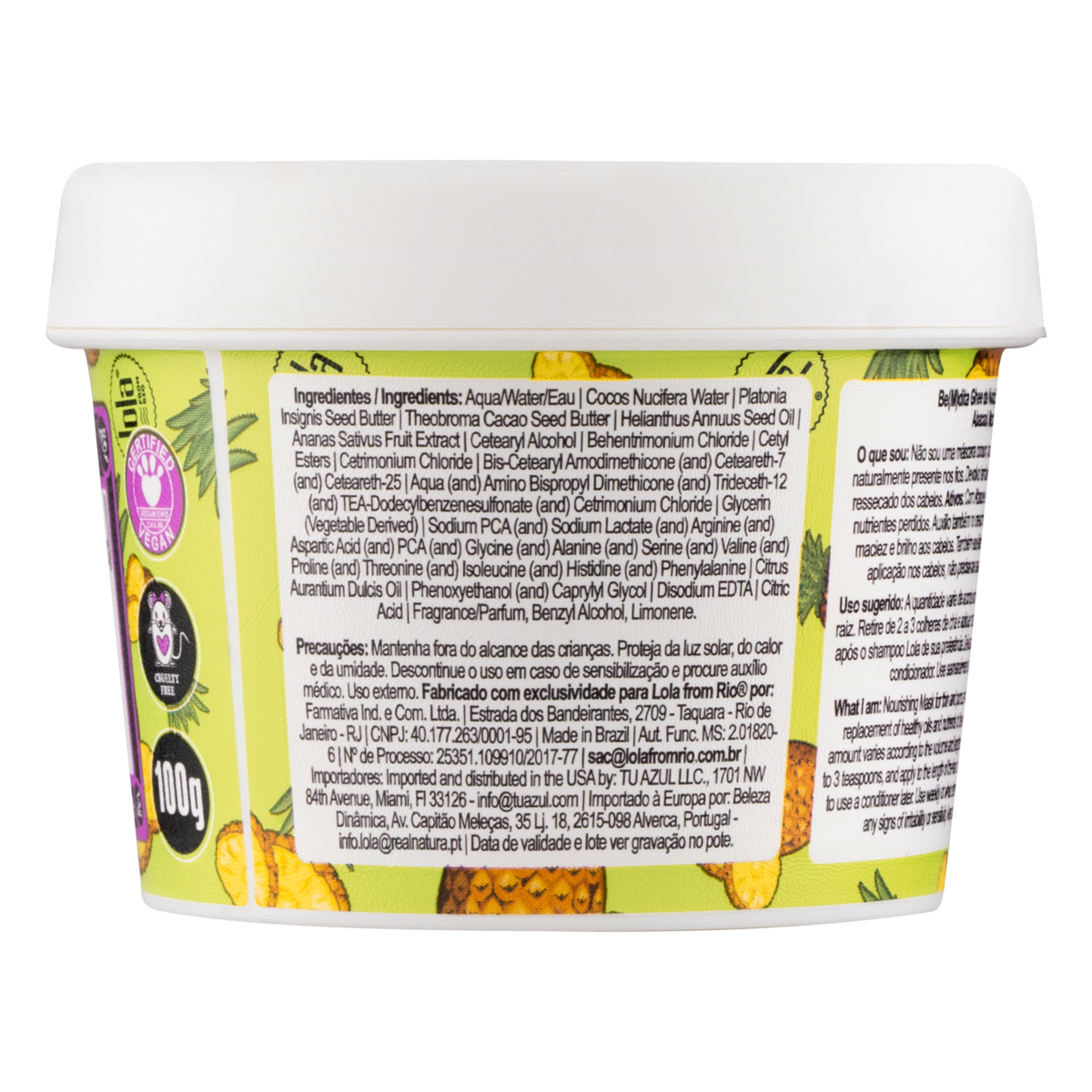 LOLA - Be(M)dita Ghee - Máscara Nutrição Abacaxi e Manteiga de Bacuri 100gr