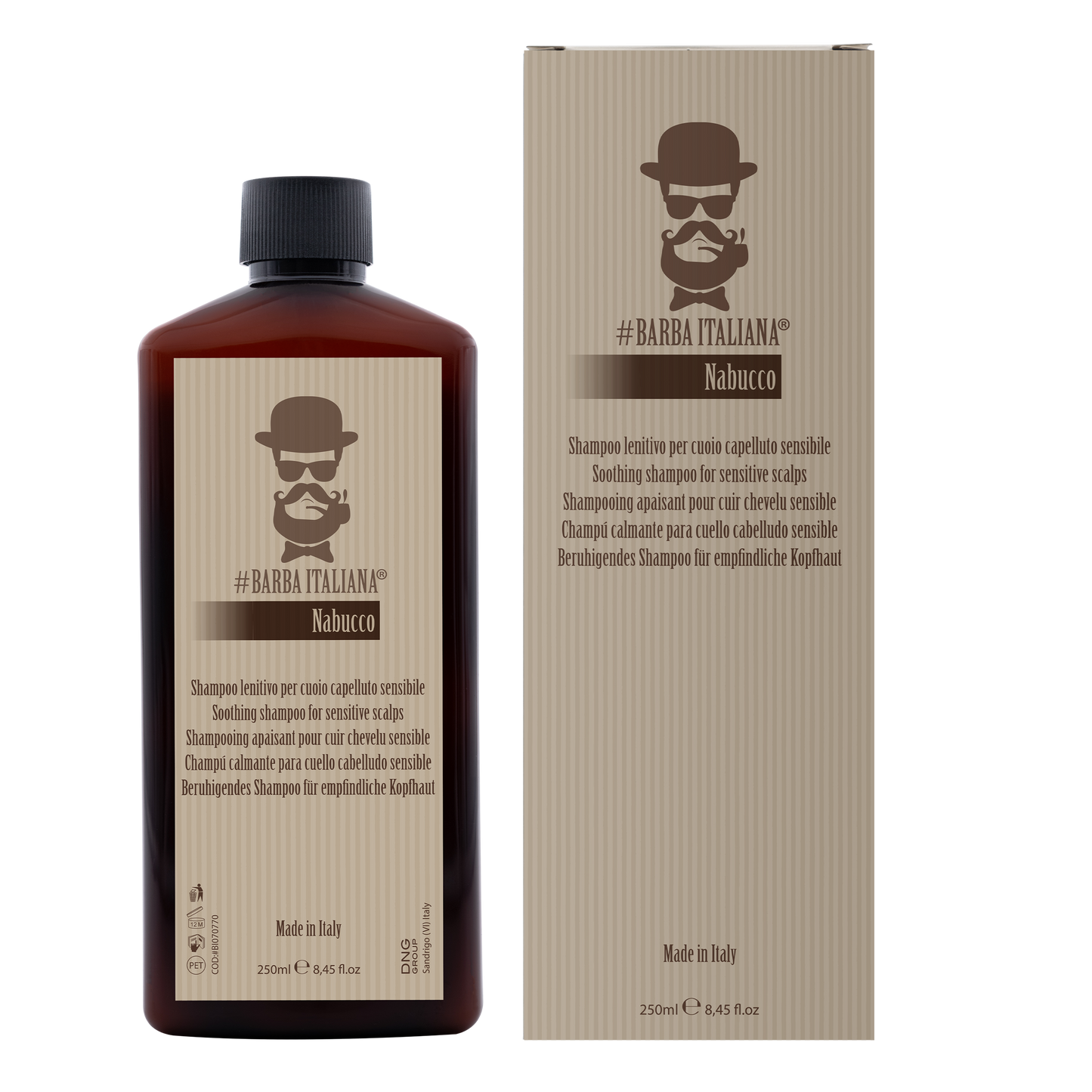 BARBA ITALIANA – NABUCCO Shampoo Calmante Couro Cabeludo Sensível 250ml