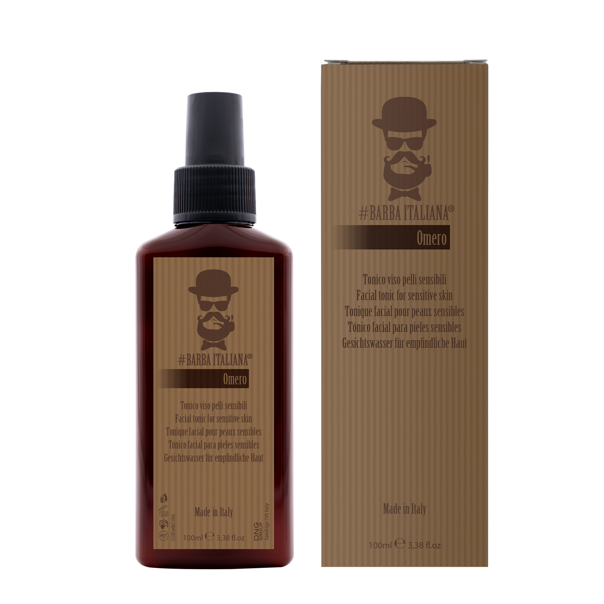 BARBA ITALIANA – OMERO Tónico Facial para Pele Sensível 100ml