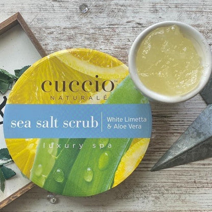 CUCCIO - Esfoliante Sea Salt Pés Mãos e Corpo White Limetta & Aloe Vera 553g (3340)