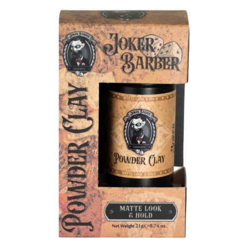 JOKER Barber - Cera em Pó Powder Clay, Forte, Mate, 21gr