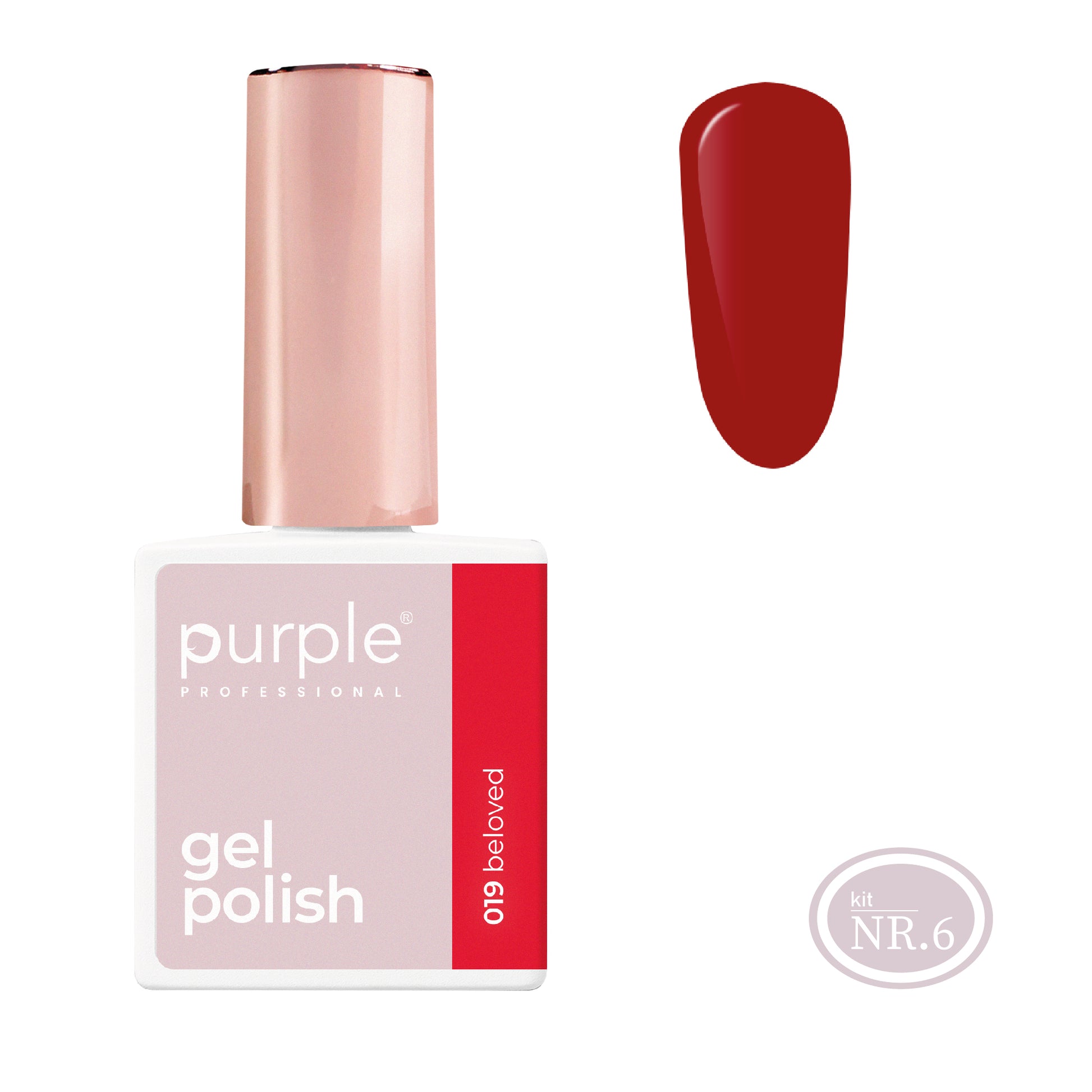 PURPLE - Verniz Gel Vermelho 10ml (Nova Embalagem) BELOVED 019 (equivalente a P2075 Dance Salsa )