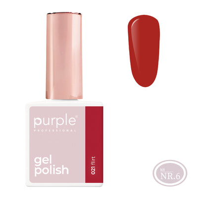 PURPLE - Verniz Gel Vermelho 10ml (Nova Embalagem) FLIRT 021 (equivalente a P2041 Love Porto )