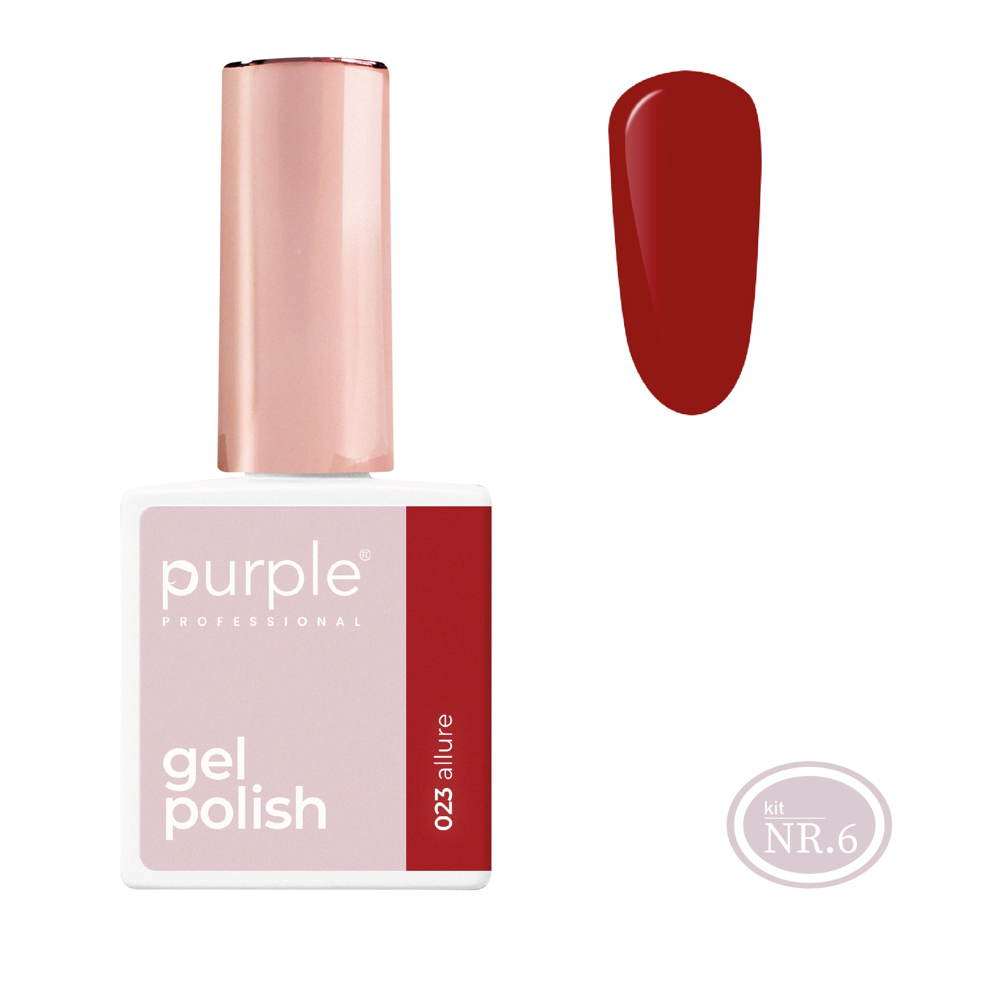 PURPLE - Verniz Gel Vermelho 10ml (Nova Embalagem) ALLURE 023 (equivalente a P2315 Flower Beauty )