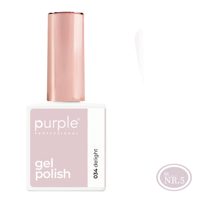 PURPLE - Verniz Gel Brancos, Cinzas e Pretos 10ml (Nova Embalagem) DELIGHT 034 (equivalente a P2219 Forever Adorable)