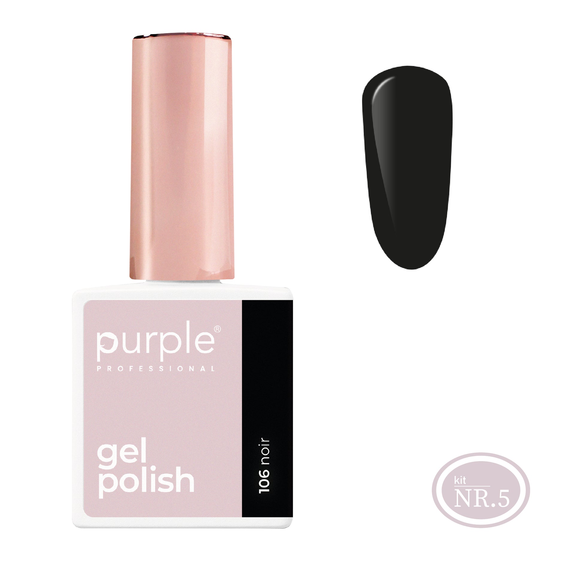 PURPLE - Verniz Gel Brancos, Cinzas e Pretos 10ml (Nova Embalagem) NOIR 106 (equivalente a P2037 Forever Strong)