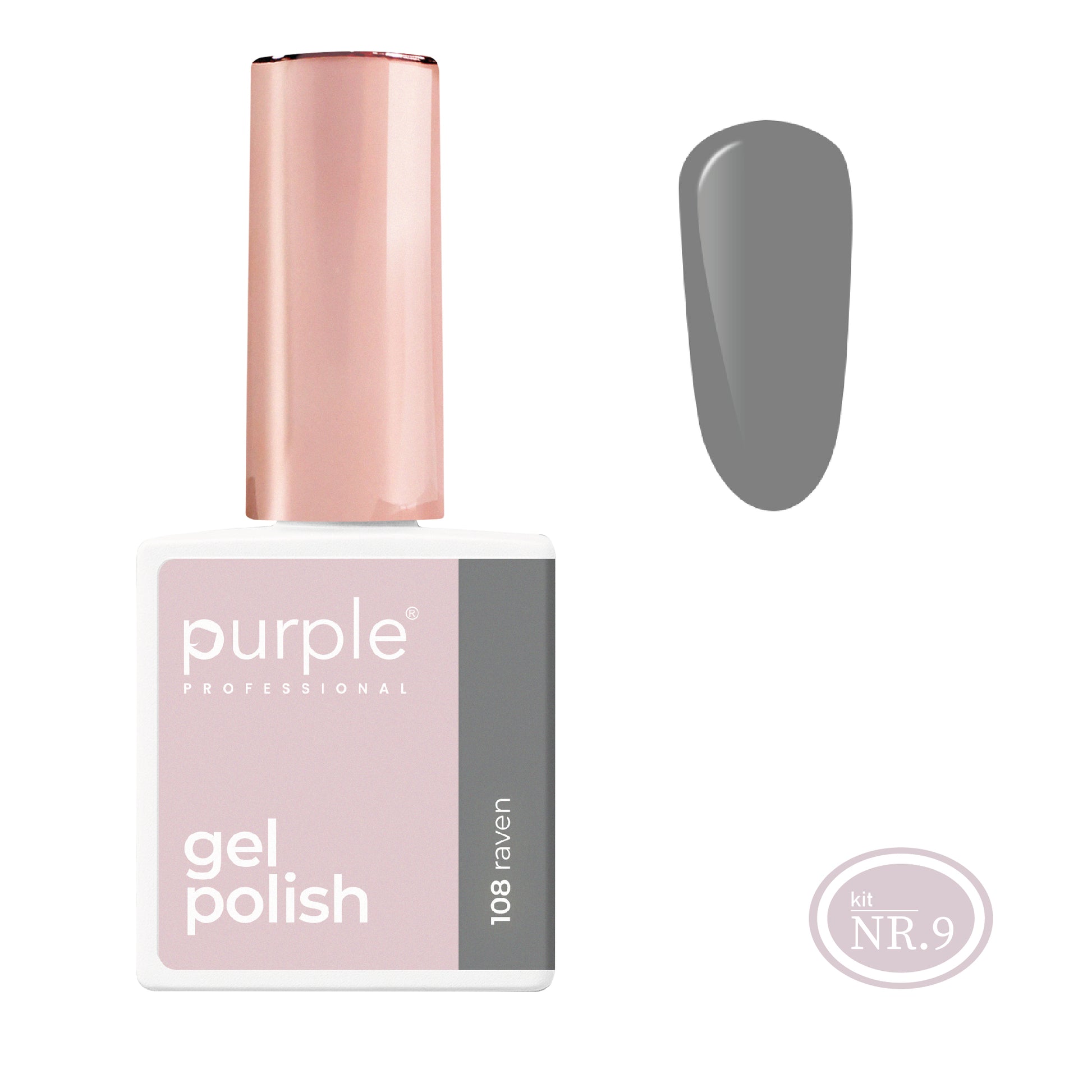 PURPLE - Verniz Gel Brancos, Cinzas e Pretos 10ml (Nova Embalagem) RAVEN 108 (equivalente a P2302 All I Need Is Health)