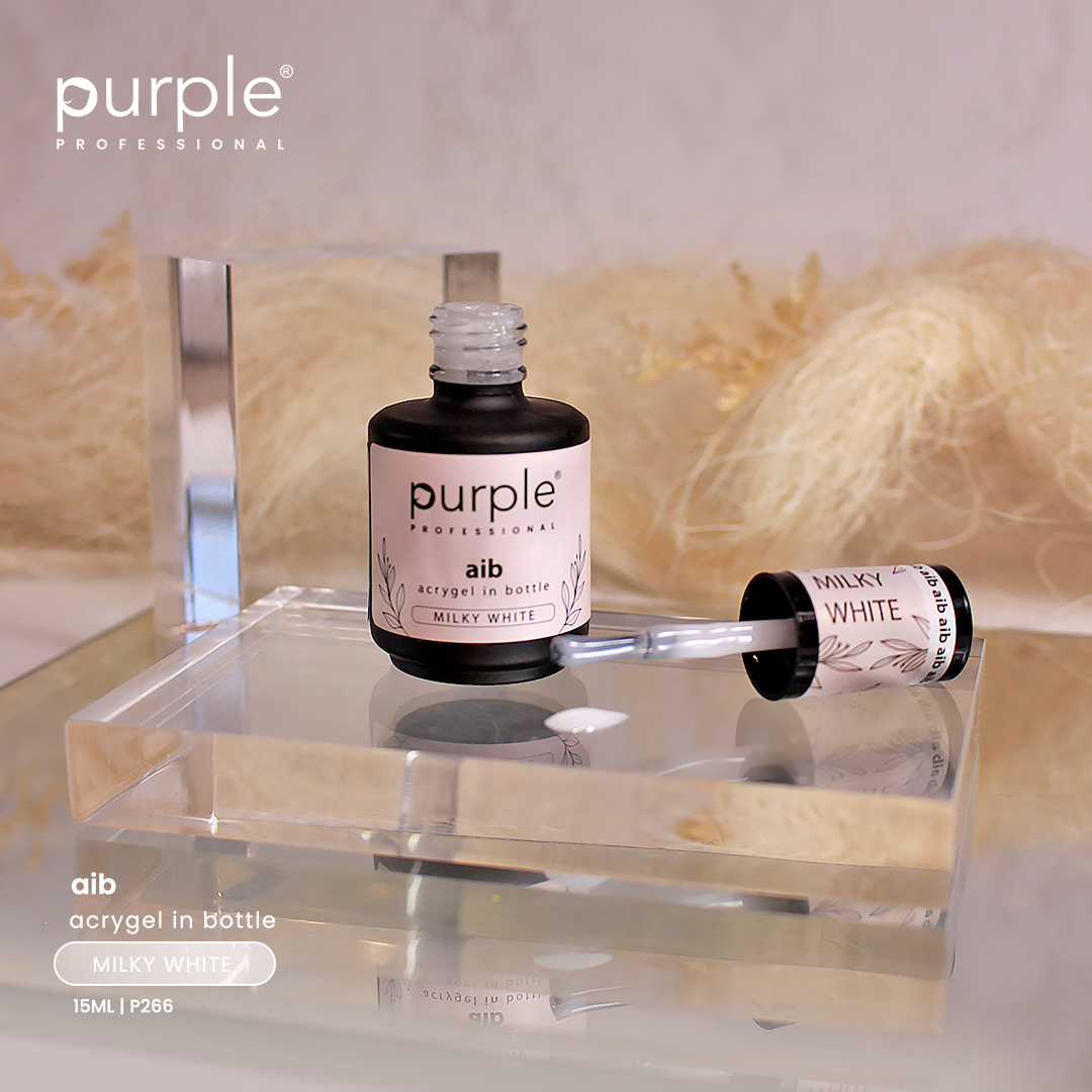 PURPLE - AIB - Acrygel In Bottle - 15ML MILKY WHITE P266
