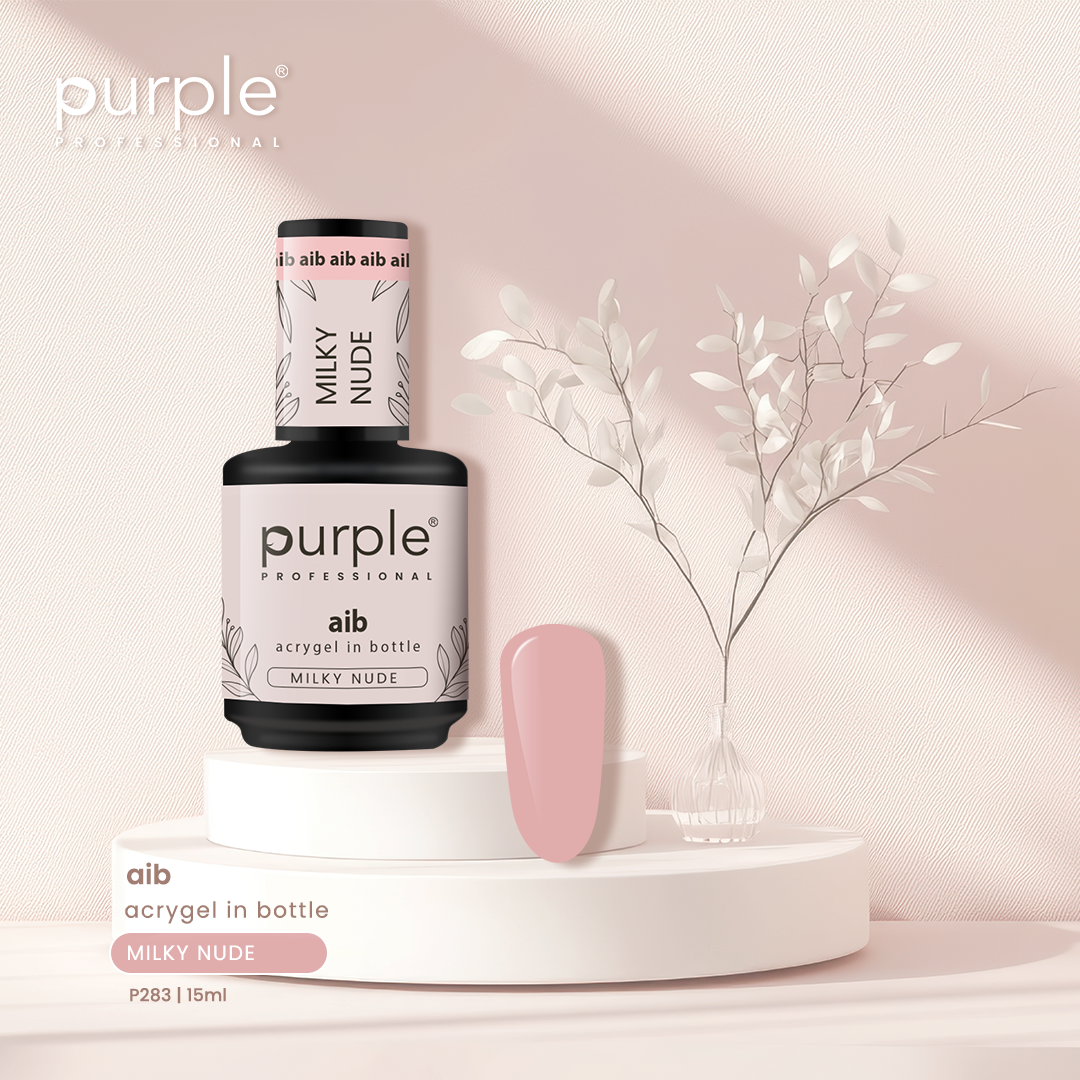 PURPLE - AIB - Acrygel In Bottle - 15ML MILKY NUDE P283