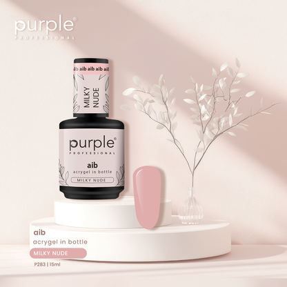 PURPLE - AIB - Acrygel In Bottle - 15ML MILKY NUDE P283