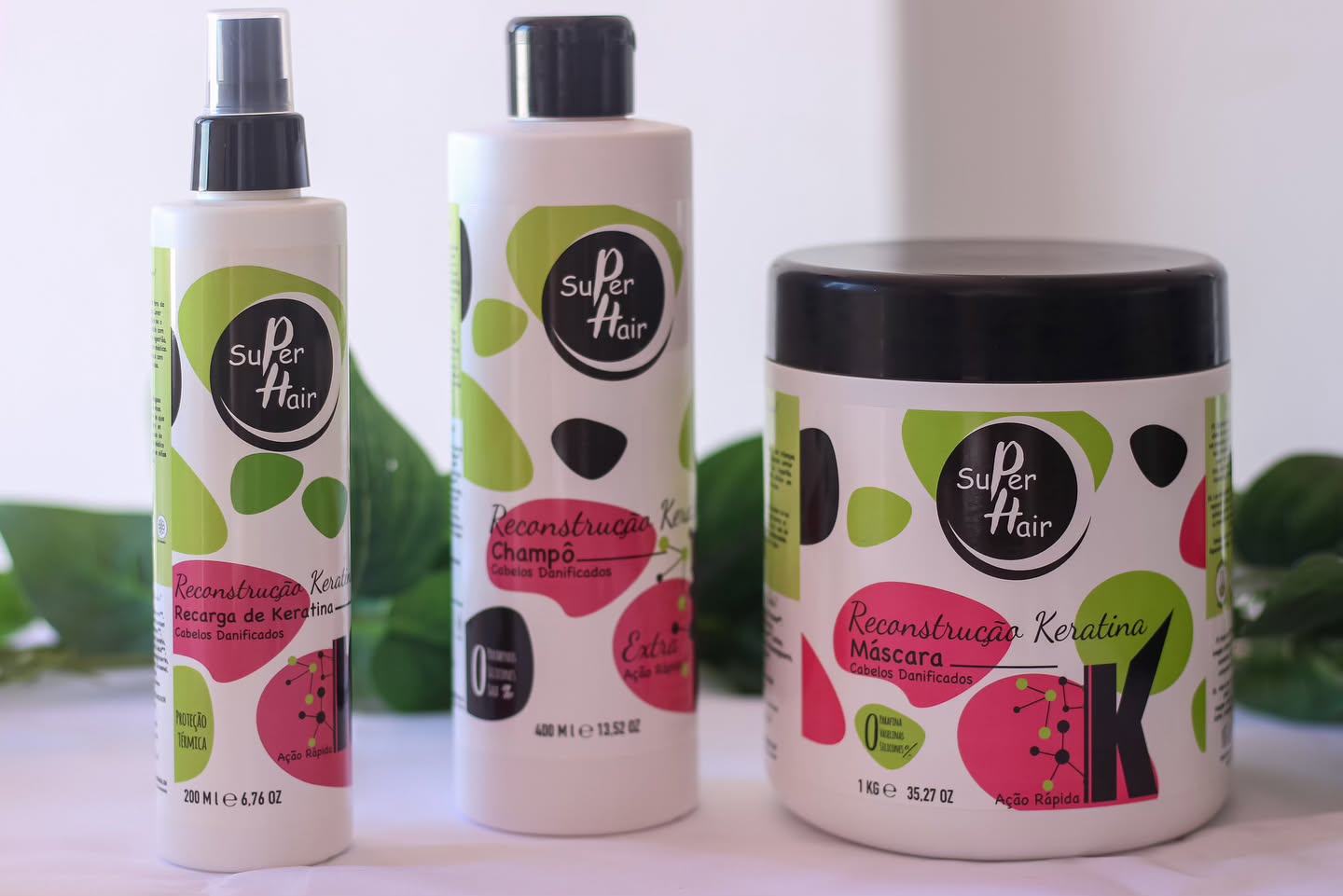 SUPER HAIR - Recarga Reconstrução Keratina Cabelos Danificados 200ml