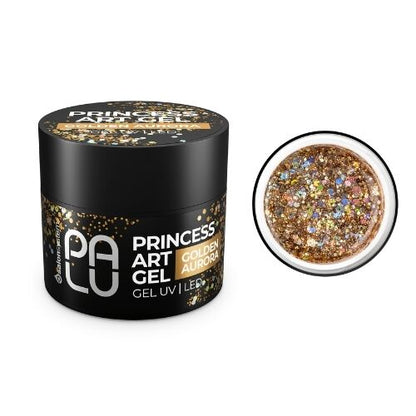 PALU – Art Gel GOLDEN AURORA Gel com Glitters Dourados 10gr