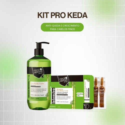 REAL NATURA - Kit Pro-KEDA - Shampoo 500ml + Ampolas 6*15ml