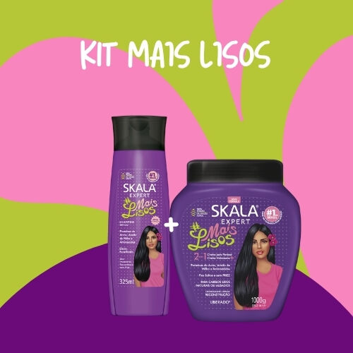 SKALA - KIT MAIS LISOS  Shampoo 325ml + Creme de Tratamento 1000g
