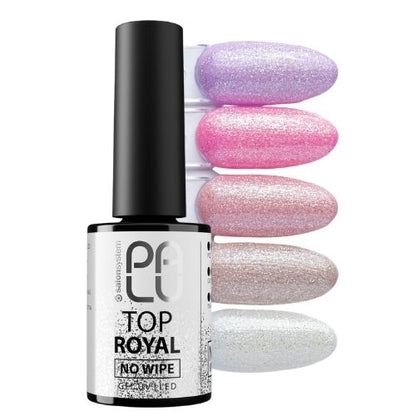 PALU – Top Coat Shine ROYAL Com Glitter Prata Sem Goma (No Wipe) 11ml