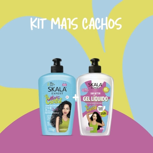 SKALA -  KIT MAIS CACHOS - Creme de Pentear 250g + Gel Liquido 250g